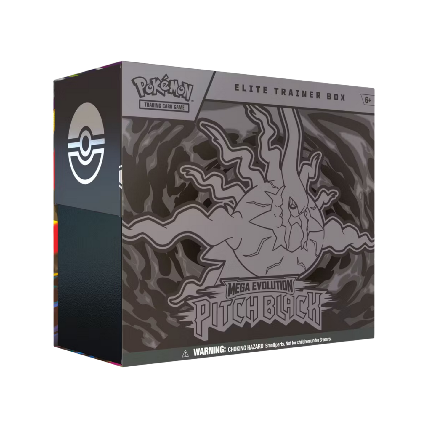 Pokémon Mega Evolution Pitch Black Elite Trainer Box med 9 booster packs och exklusivt promo-kort