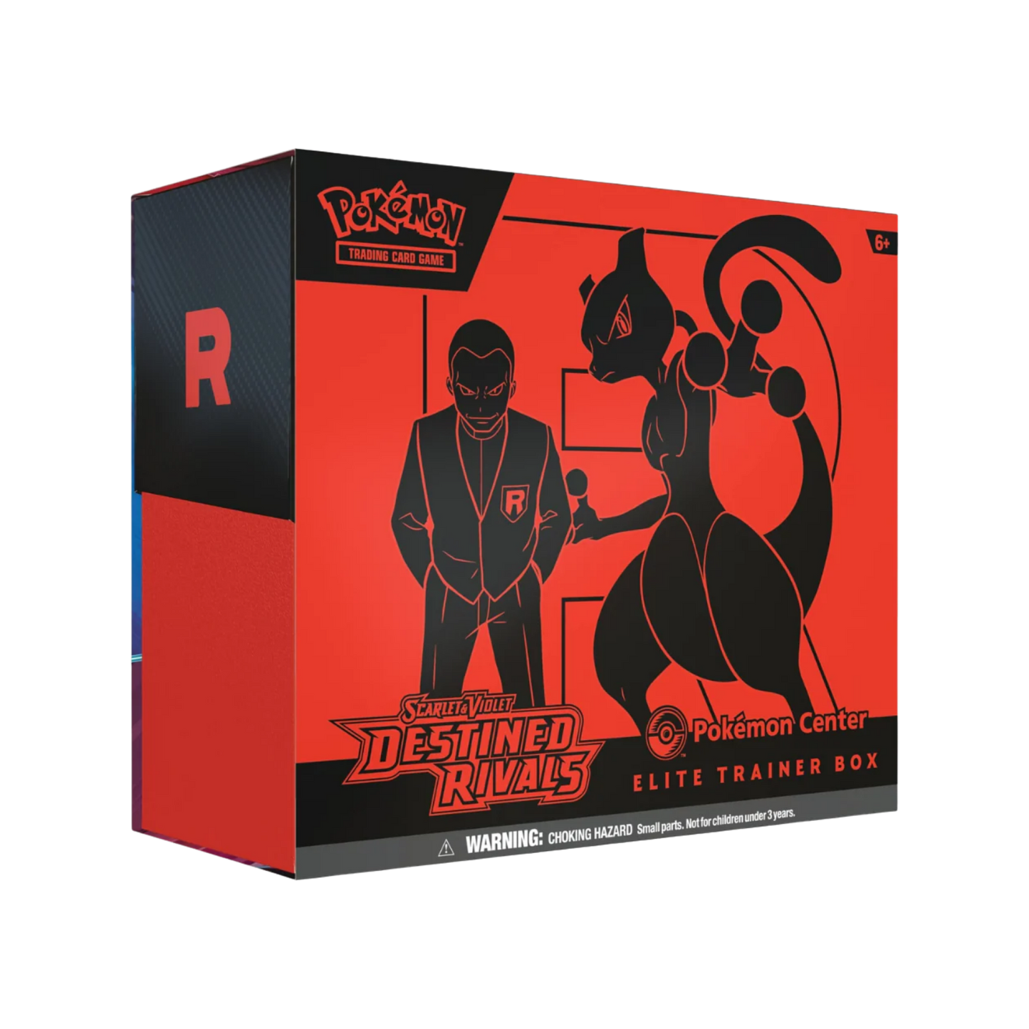 Pokémon Scarlet & Violet Pokémon Center Destined Rivals Elite Trainer Box med 11 booster packs och exklusivt Pokémon Center promo-kort.