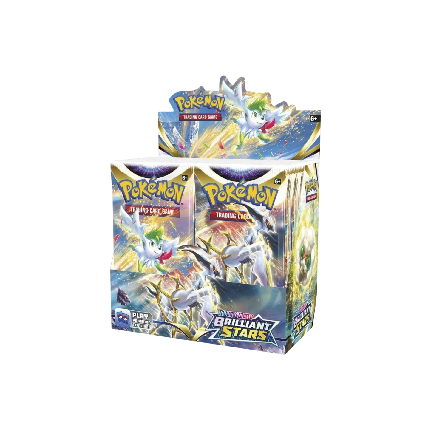 Pokémon Sword & Shield Brilliant Stars Booster Box med 36 Brilliant Stars booster packs.