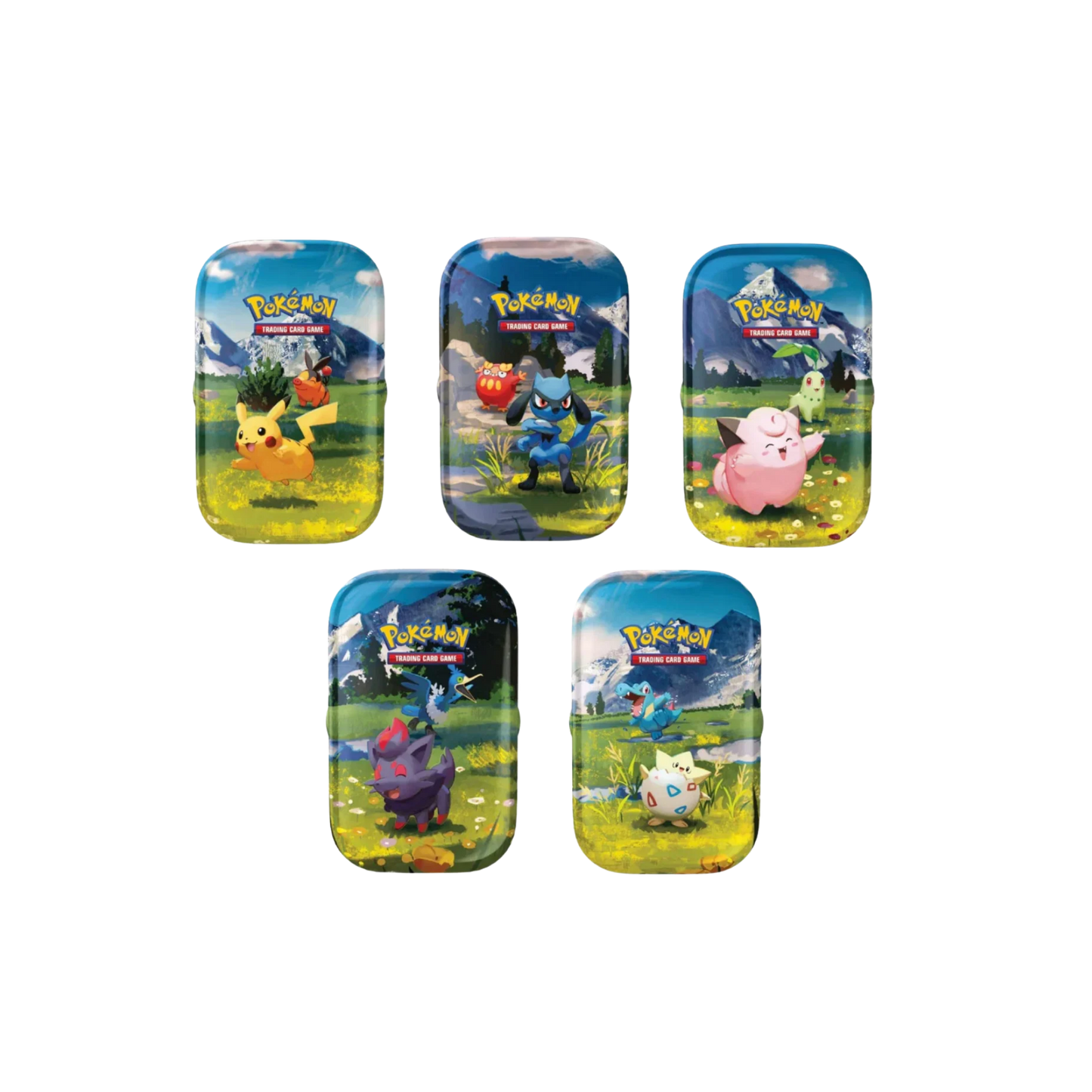 Pokémon Mega Evolution Ascended Heroes Mini Tin med 2 booster packs, klistermärkesark och exklusivt Pokémon Art Card.