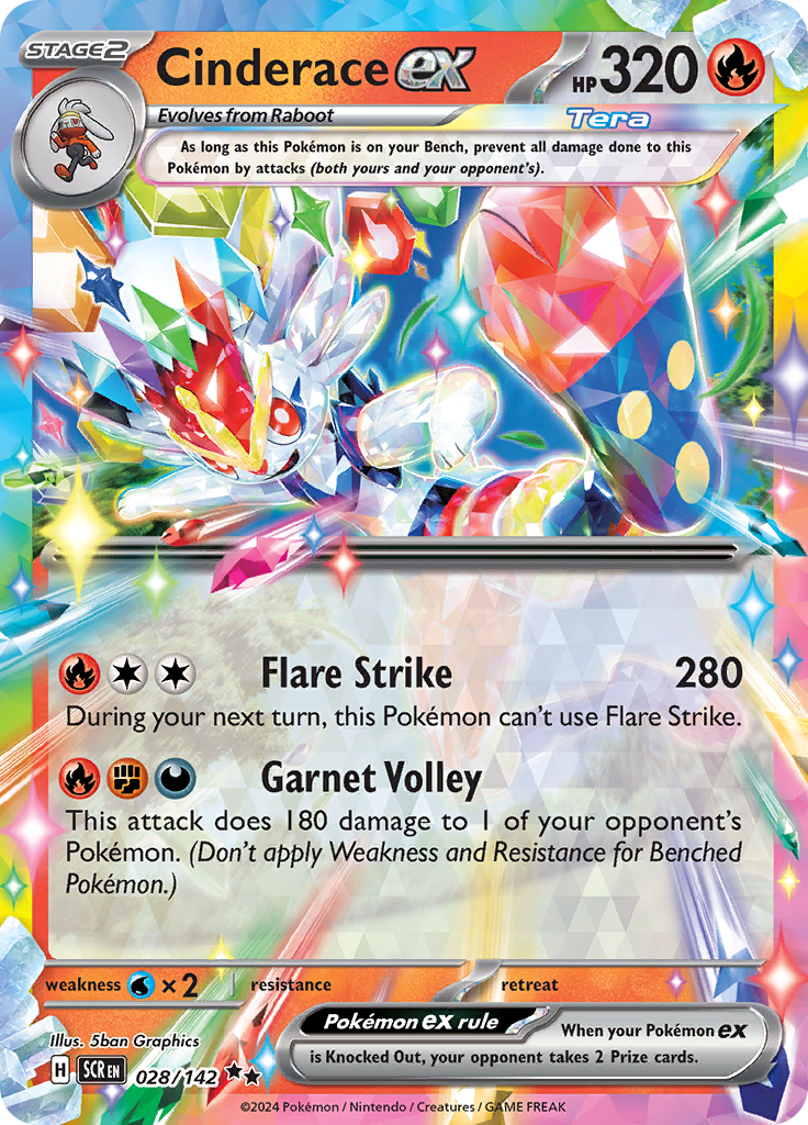 Cinderace ex - #28/142 - Pokémon Scarlet & Violet - Stellar Crown