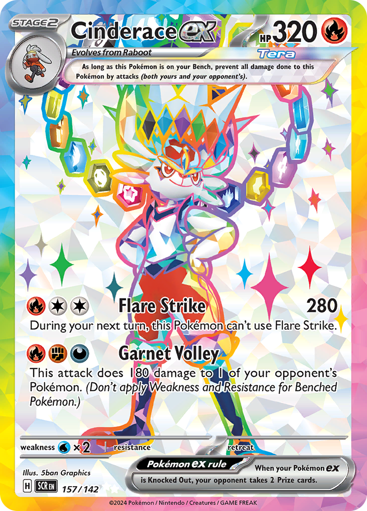 Cinderace ex - #157/142 - Pokémon Scarlet & Violet - Stellar Crown