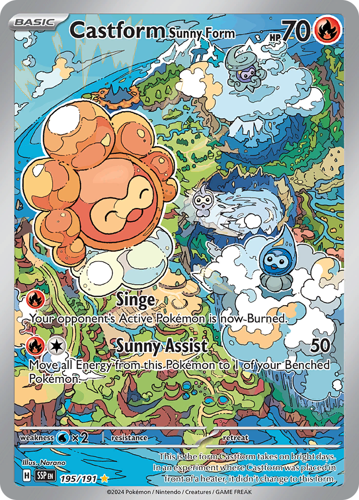Castform Sunny Form - #195/191 - Pokémon Scarlet & Violet - Surging Sparks