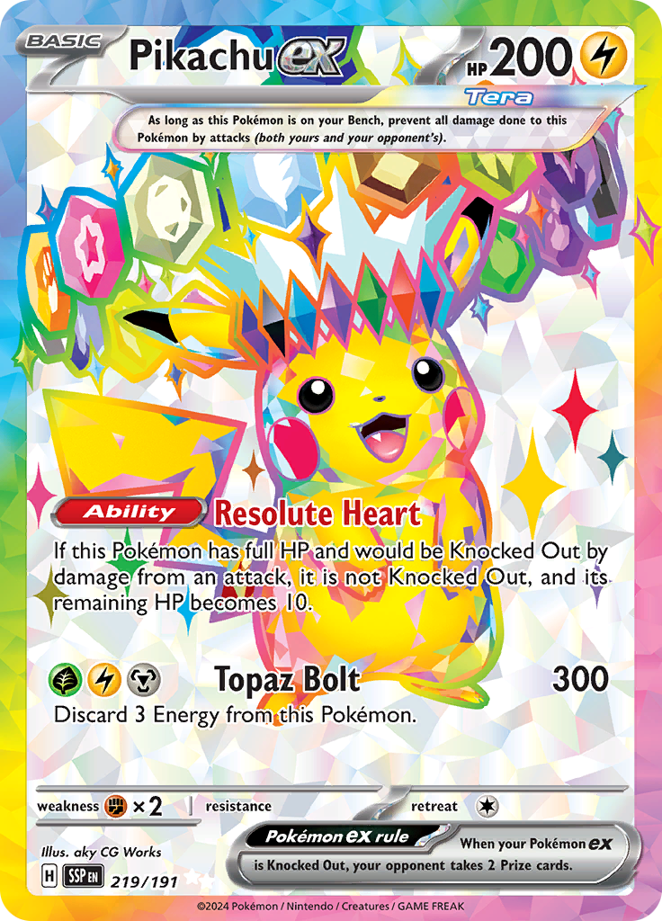 Pikachu ex - #219/191 - Pokémon Scarlet & Violet - Surging Sparks
