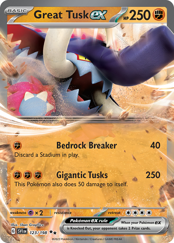 Great Tusk ex - #123/198 - Pokémon Scarlet & Violet - Scarlet & Violet
