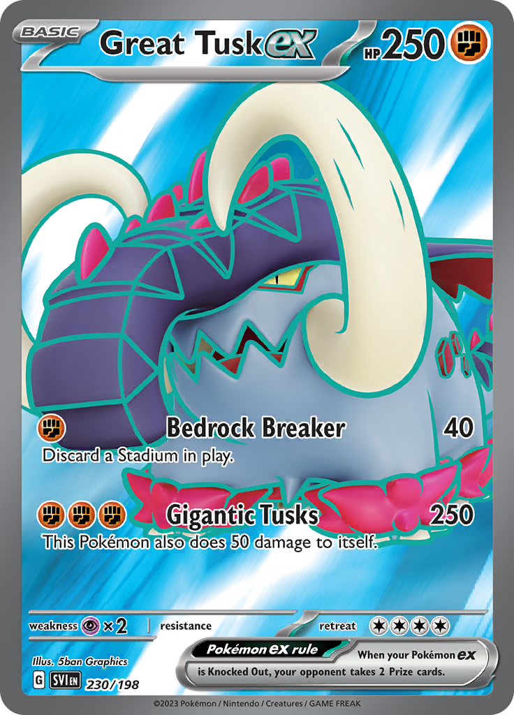 Great Tusk ex - #230/198 - Pokémon Scarlet & Violet - Scarlet & Violet