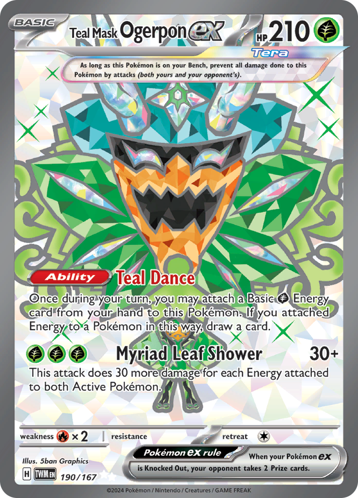 Teal Mask Ogerpon ex - #190/167 - Pokémon Scarlet & Violet - Twilight Masquerade