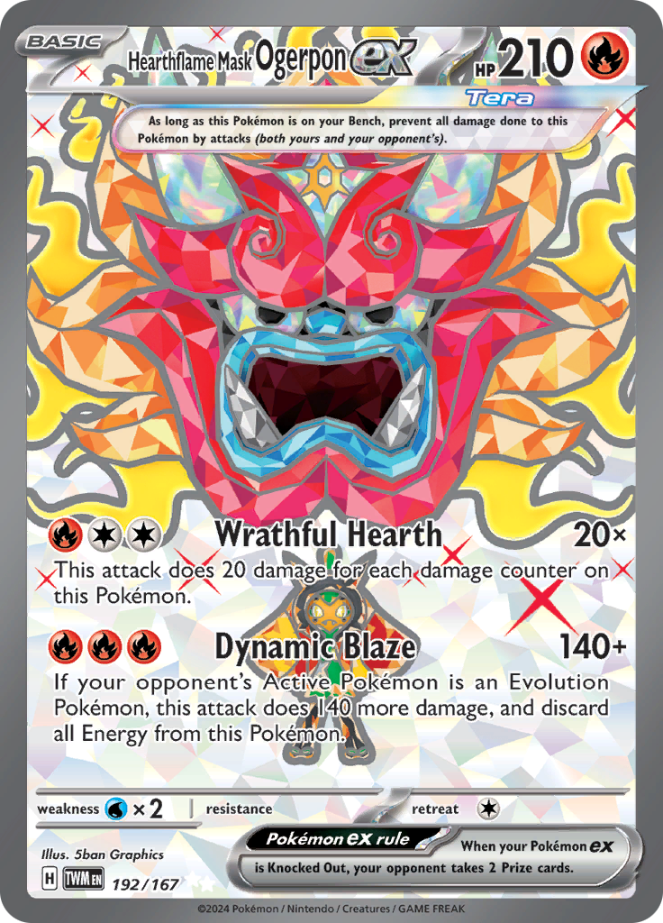 Hearthflame Mask Ogerpon ex - #192/167 - Pokémon Scarlet & Violet - Twilight Masquerade