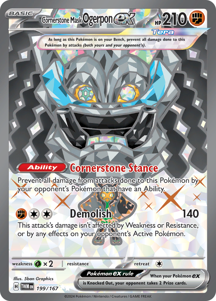 Cornerstone Mask Ogerpon ex - #199/167 - Pokémon Scarlet & Violet - Twilight Masquerade