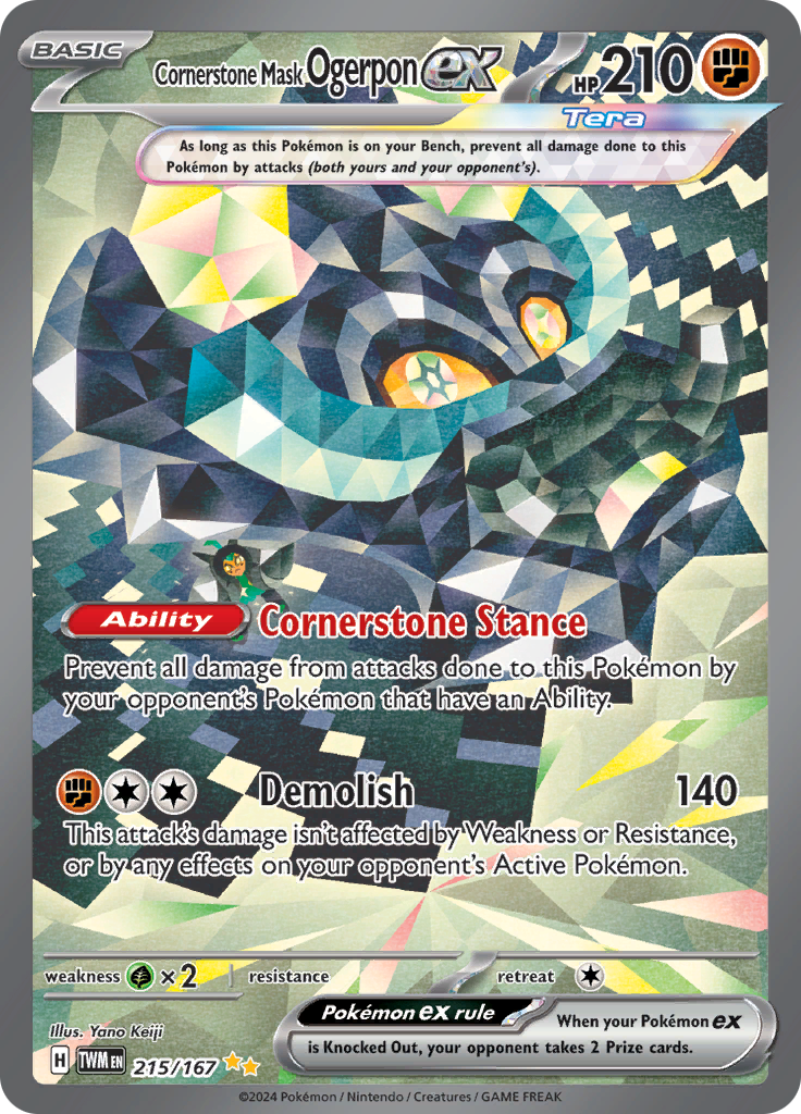 Cornerstone Mask Ogerpon ex - #215/167 - Pokémon Scarlet & Violet - Twilight Masquerade