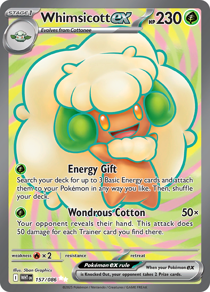 Whimsicott ex - #157/086 - Pokémon Scarlet & Violet - White Flare