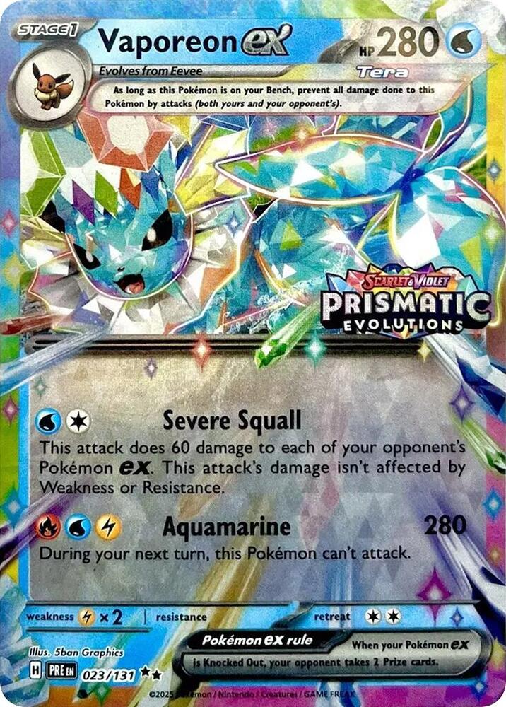 Vaporeon ex - #23/131 - Pokémon Scarlet & Violet - Prismatic Evolution Promo