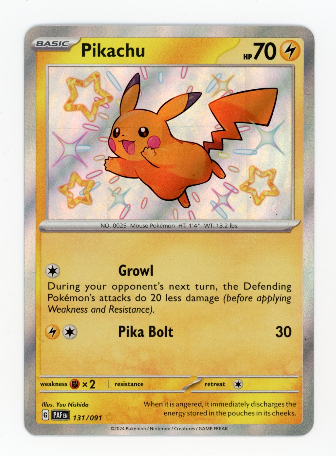 Pikachu - #131/91 - Pokémon Scarlet & Violet - Paldean Fates