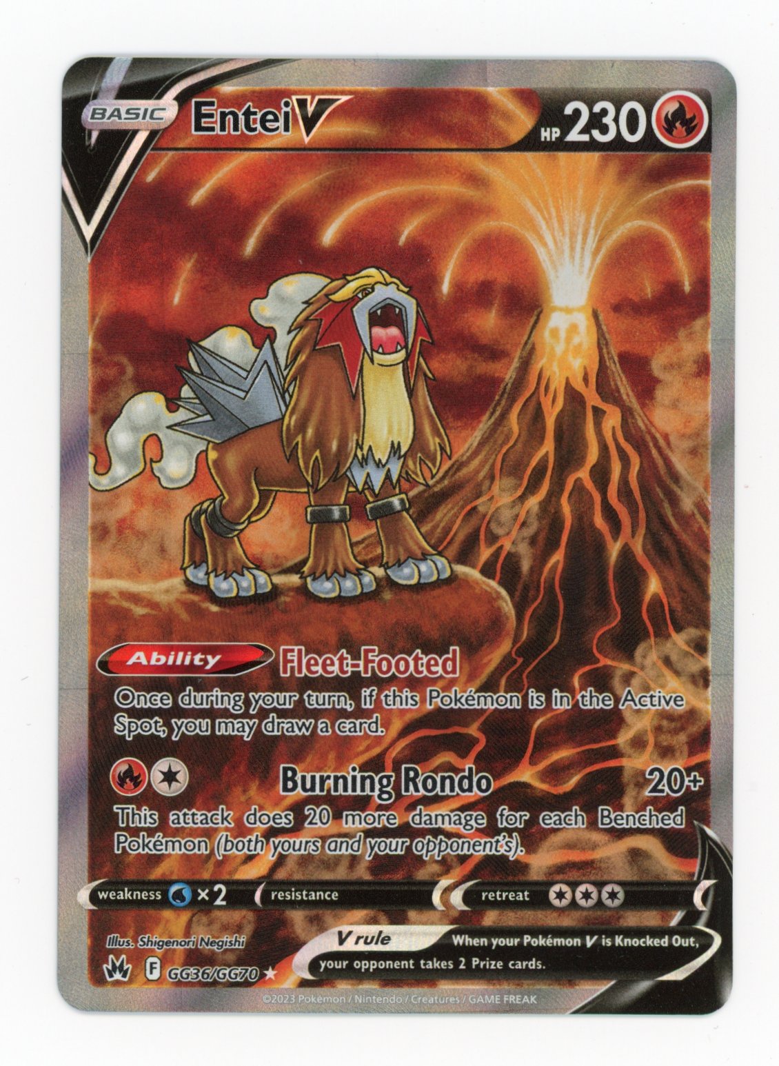 Entei V - #GG36/GG70 - Pokémon Sword & Shield - Crown Zenith