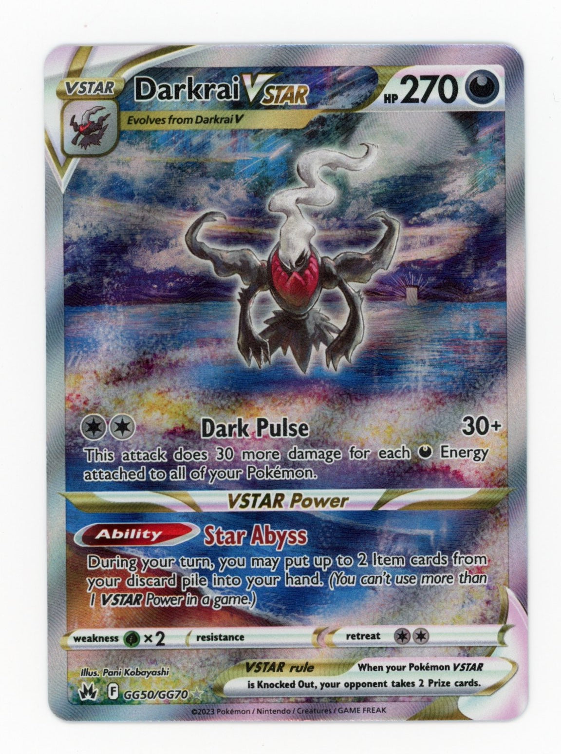 Darkrai VSTAR - #GG50/GG70 - Pokémon Sword & Shield - Crown Zenith