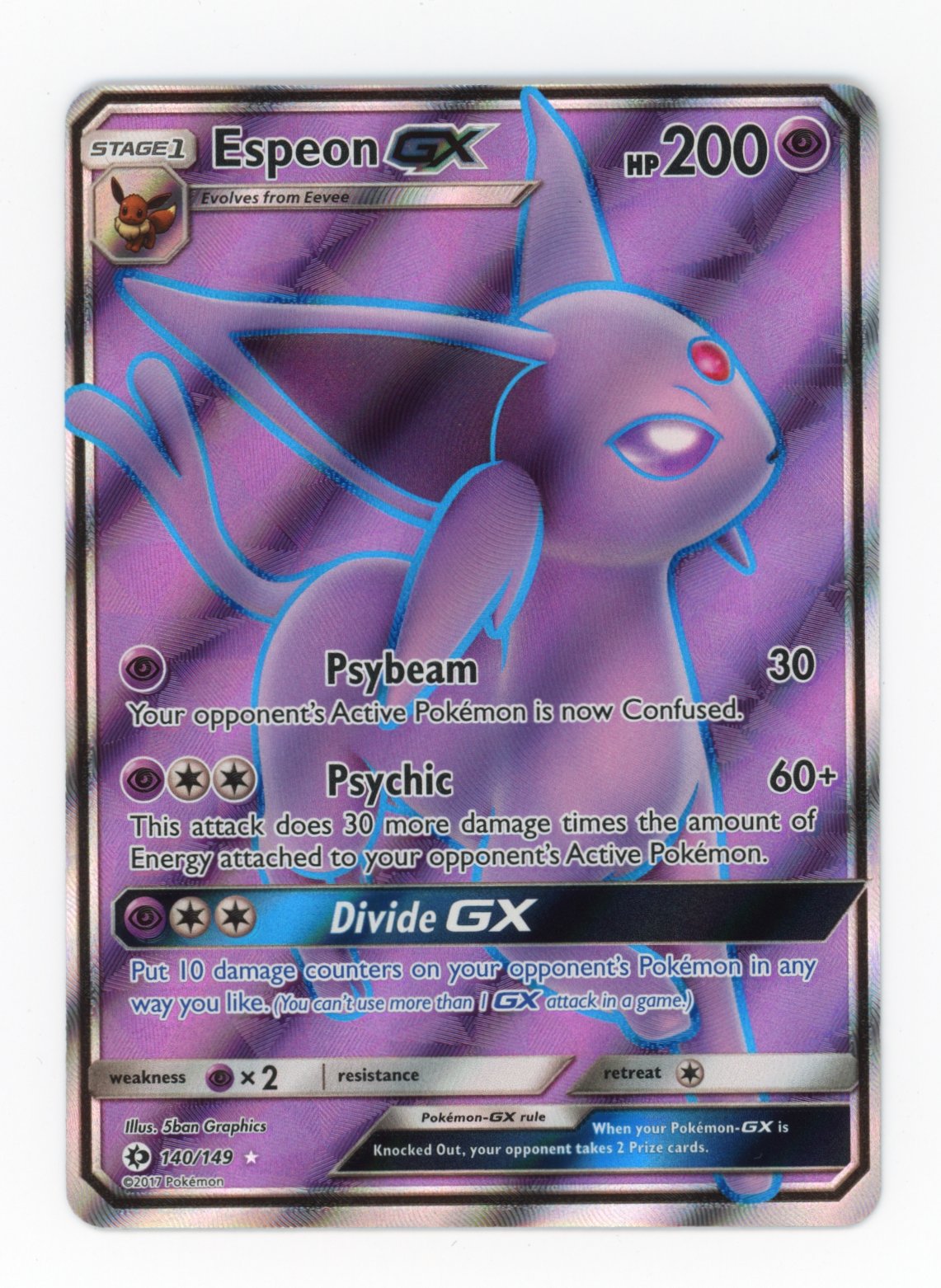 Espeon GX - #140/149 - Pokémon Sun & Moon - Sun & Moon Base