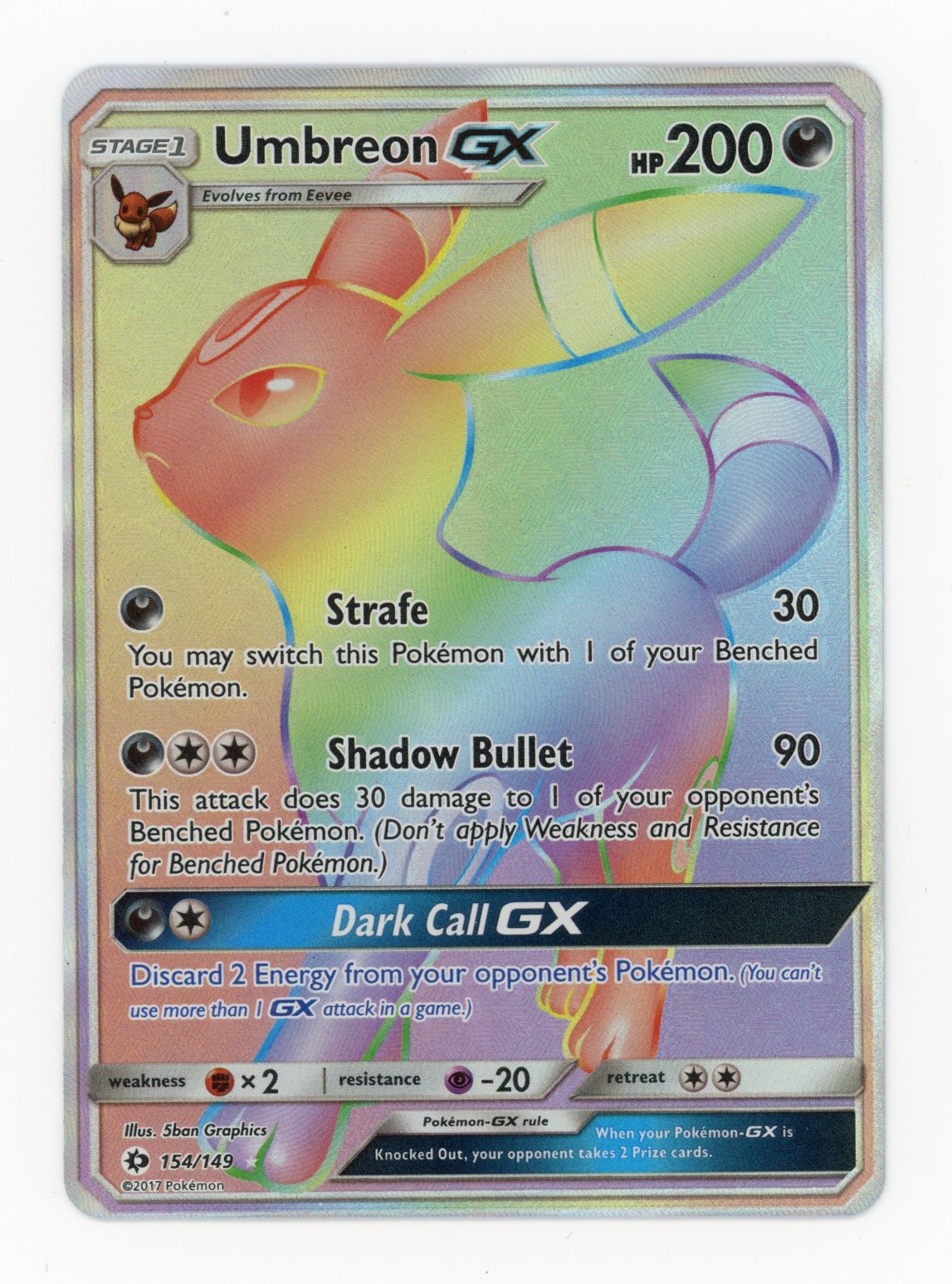 Umbreon GX - #154/149 - Pokémon Sun & Moon - Sun & Moon Base