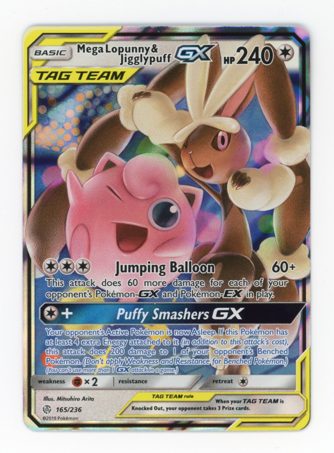Mega Lopunny & Jigglypuff GX - #165/236 - Pokémon Sun & Moon - Cosmic Eclipse