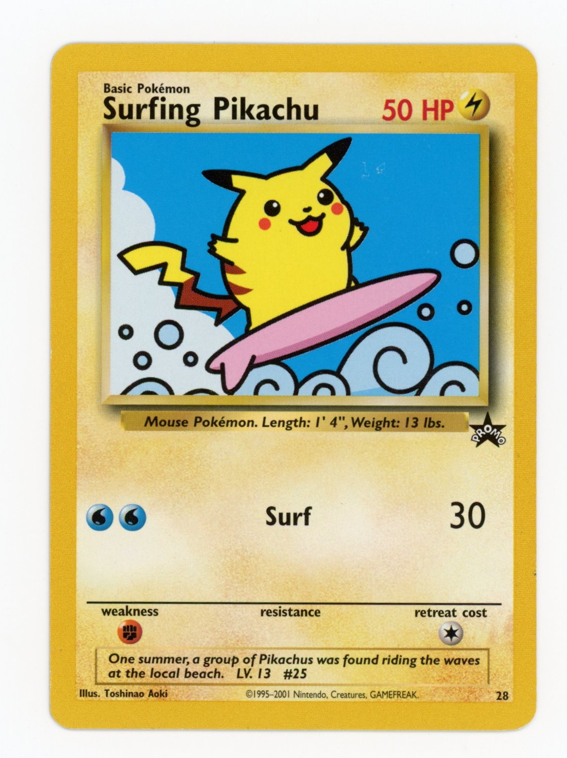 Surfing Pikachu - #WP28 - Pokémon Wizards Black Star Promo - Promo