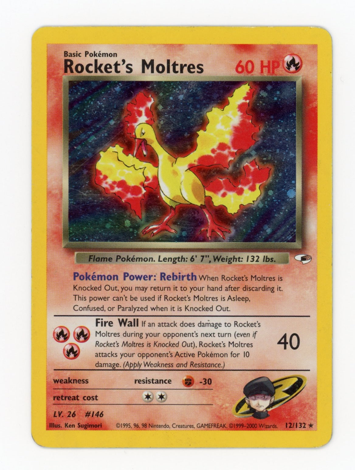 Rocket's Moltres - #12/132 - Pokémon Gym - Gym Heroes
