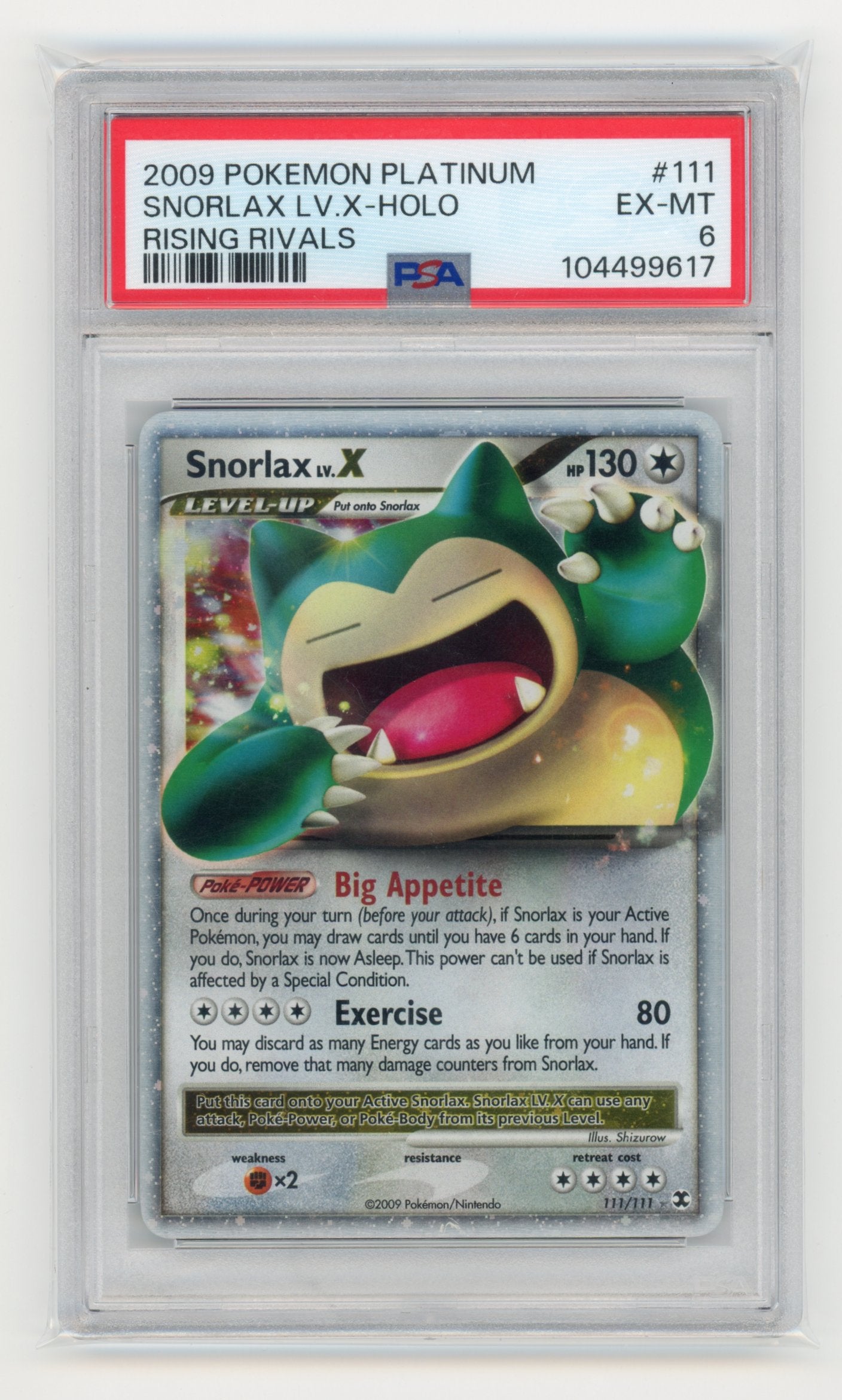 Snorlax LV.X - #111 PSA 6 - Pokémon Platinum: Rising Rivals