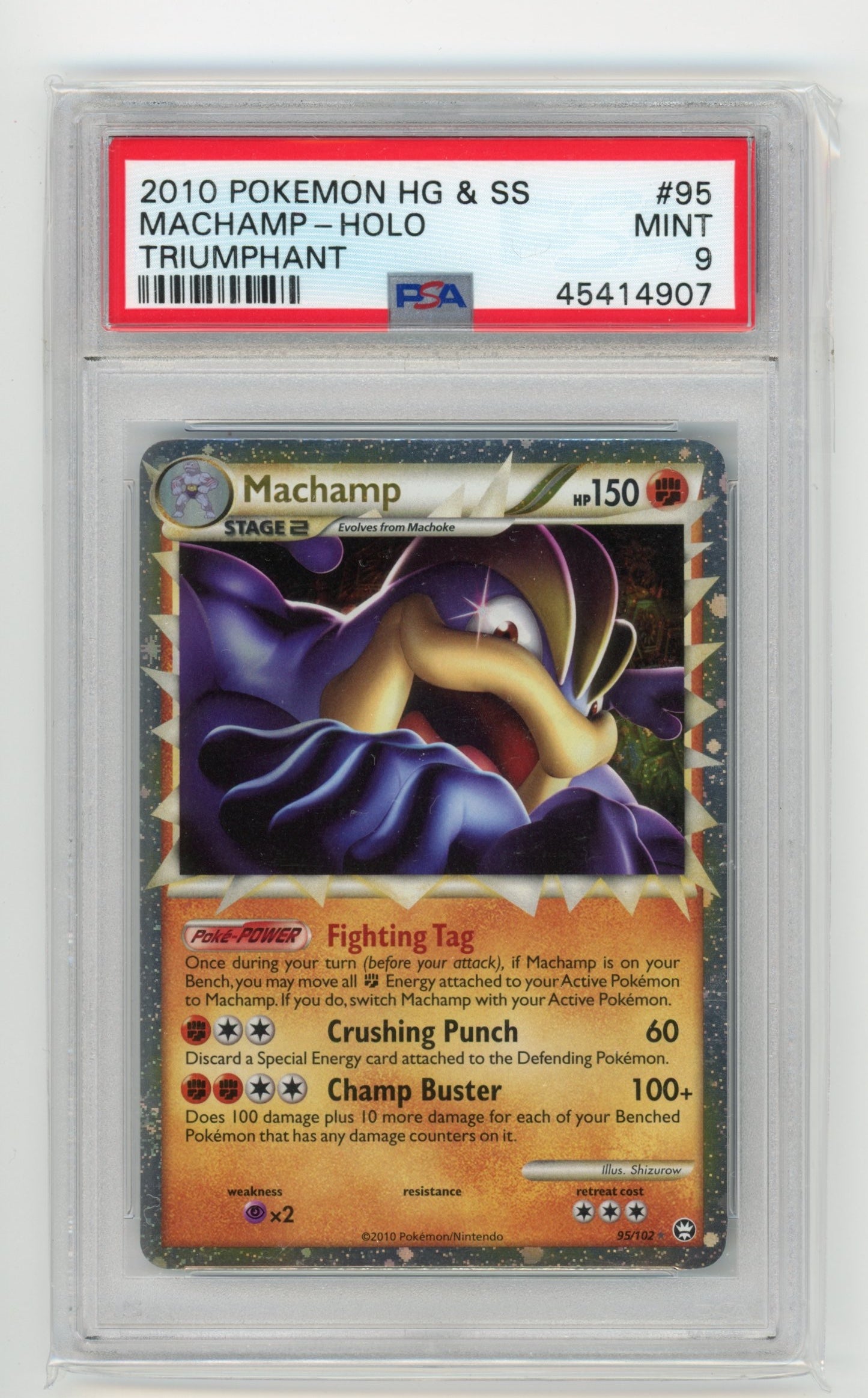 Machamp Holo - #95/102 PSA 9 - Pokémon HGSS: Triumphant
