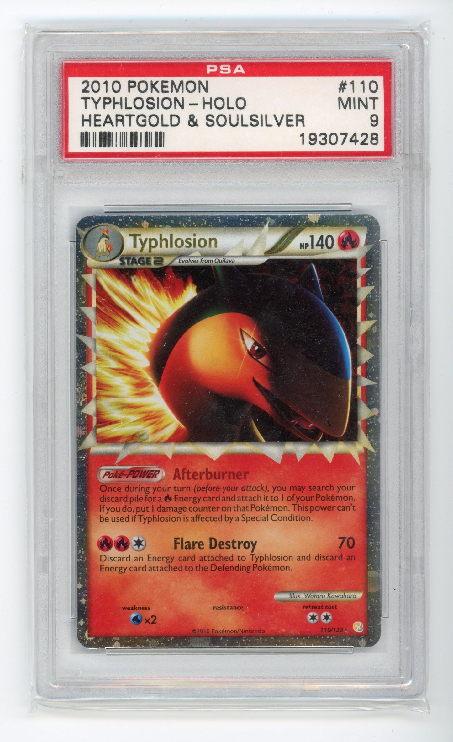 Typhlosion Holo - #110/123 PSA 9 - Pokémon HGSS: HeartGold SoulSilver