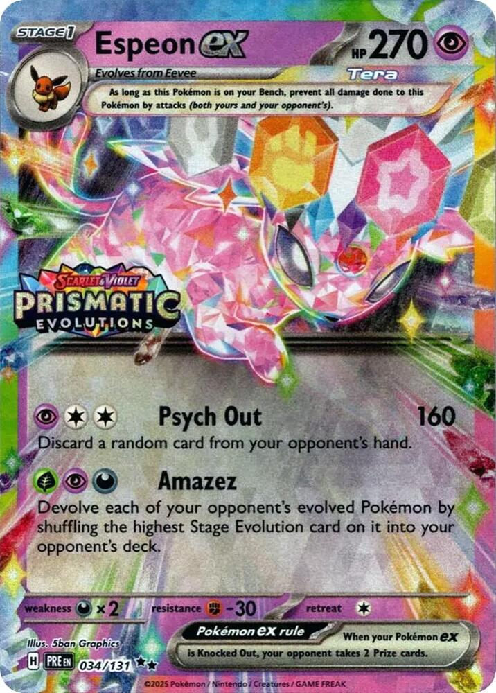 Espeon ex - #34/131 - Pokémon Scarlet & Violet - Prismatic Evolution Promo