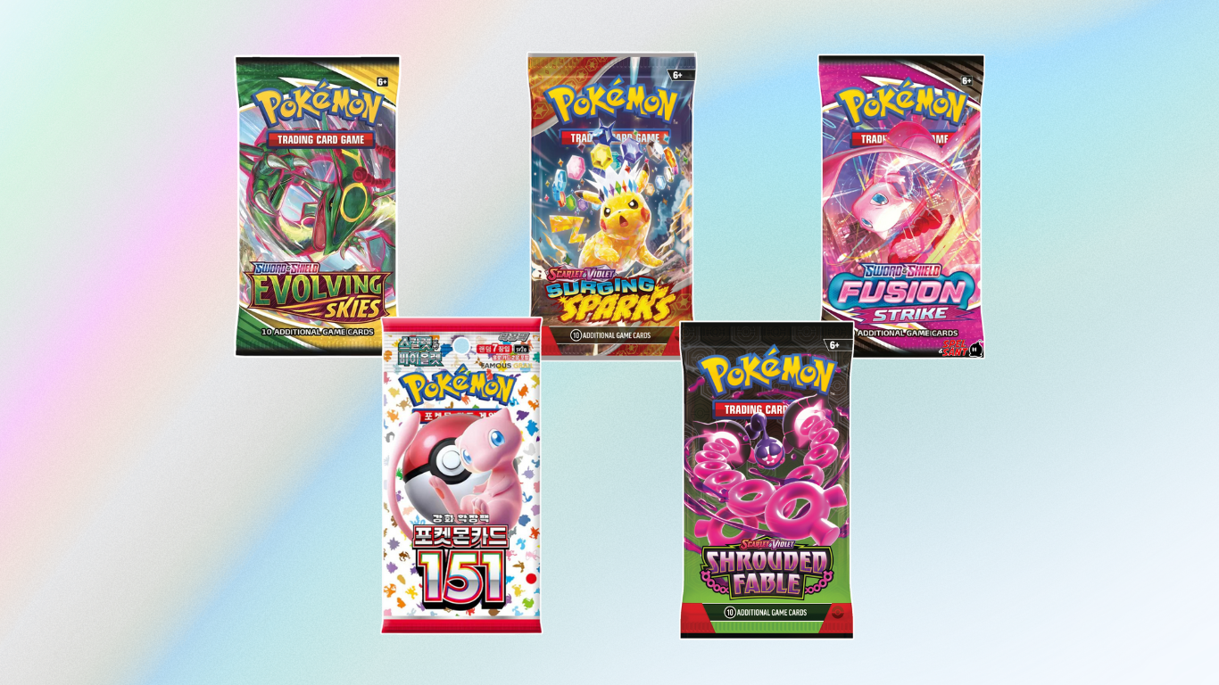 Nyheter inom booster packs hos PokeTalk med Pokémon TCG, med massa olika expansioner & serier så som Sword & Shield eller Scarlet & Violet.