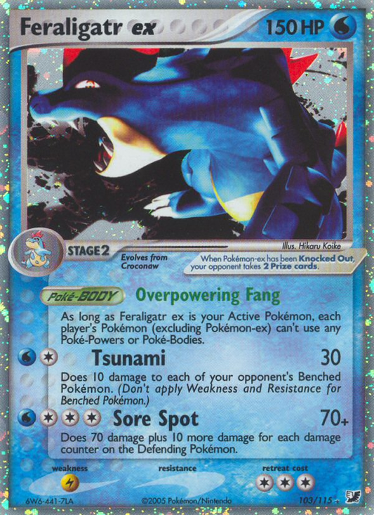 Feraligatr ex - #103/115 - Pokémon EX Series - EX Unseen Forces
