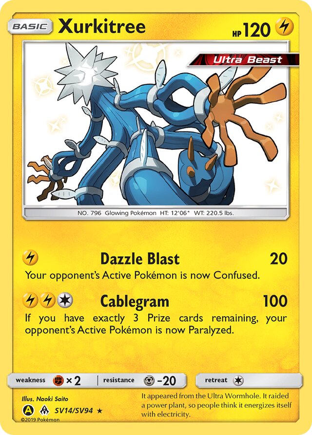Xurkitree - #SV14/SV94 - Pokémon Sun & Moon - Hidden Fates