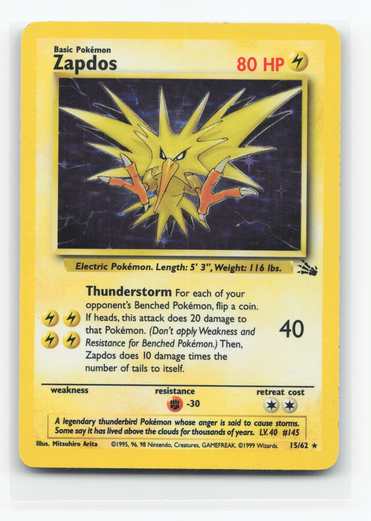 Zapdos 15/62 - Fossil