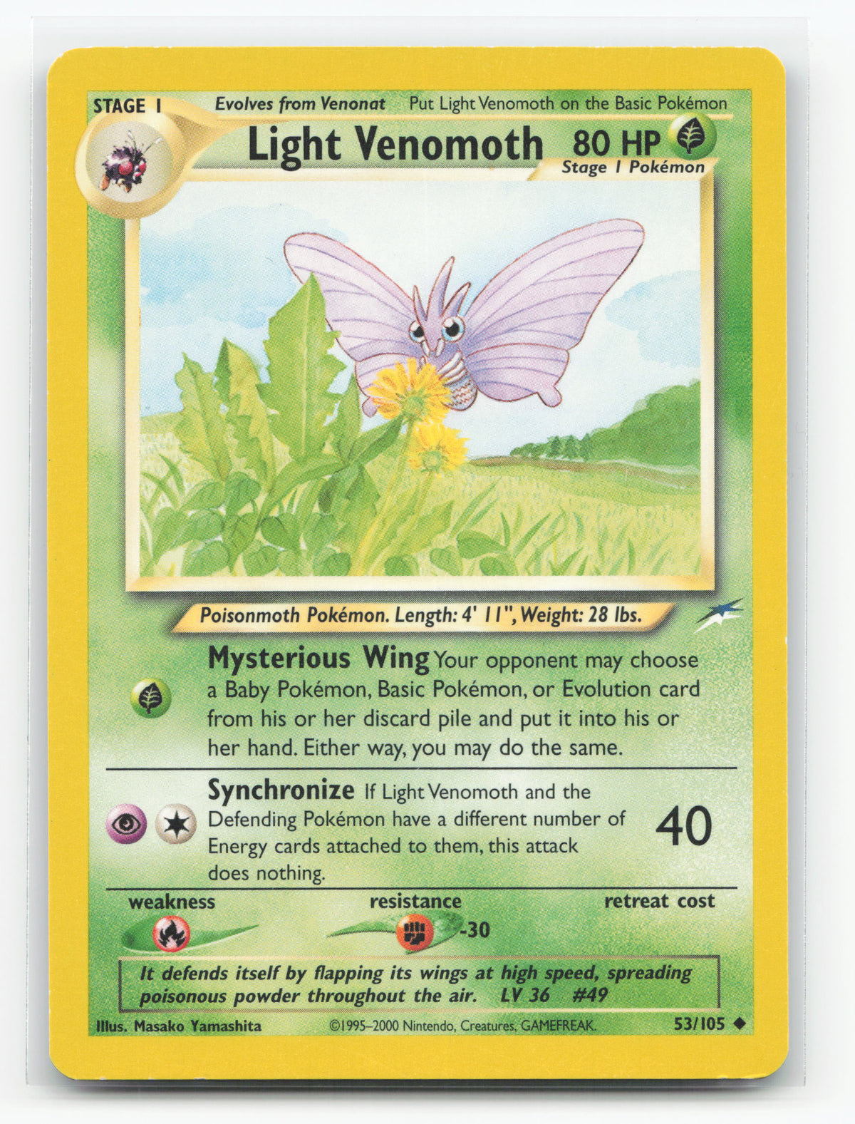 Light Venomoth 53/105 - Neo Destiny