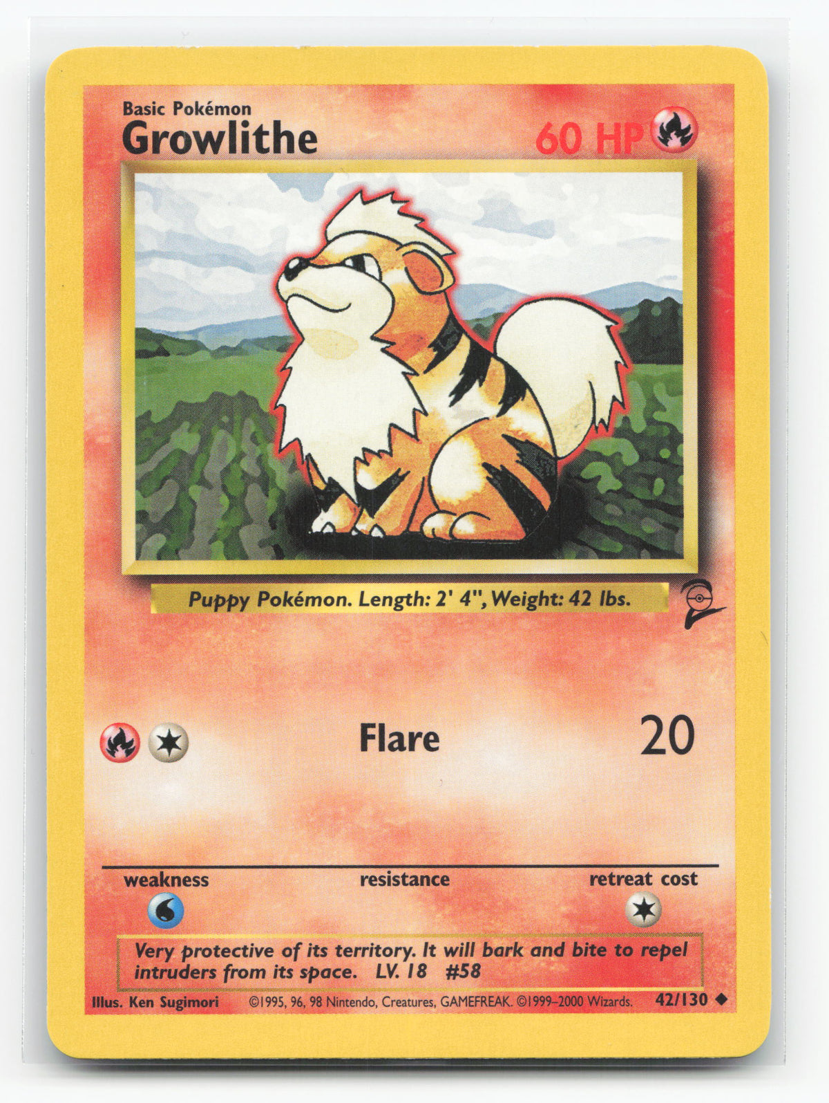 Growlithe 42/130 - Base Set 2