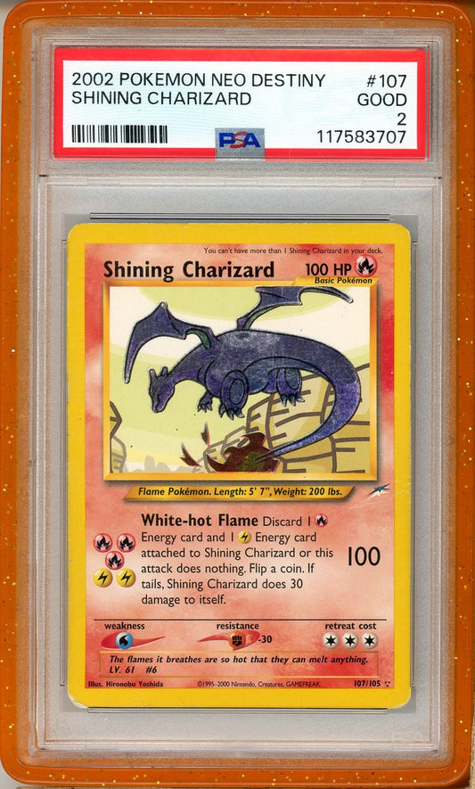 PSA 2 Shining Charizard 107/105 - Neo Destiny