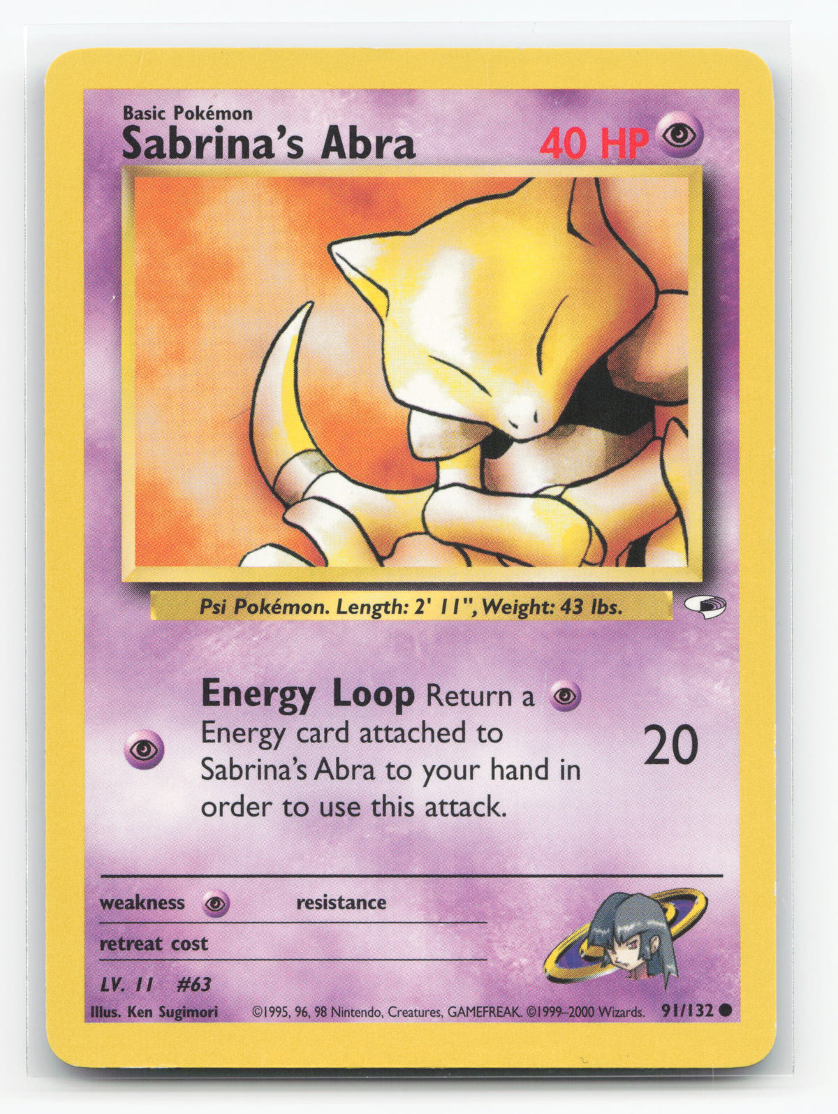 Sabrina's Abra 91/132 - Gym Heroes