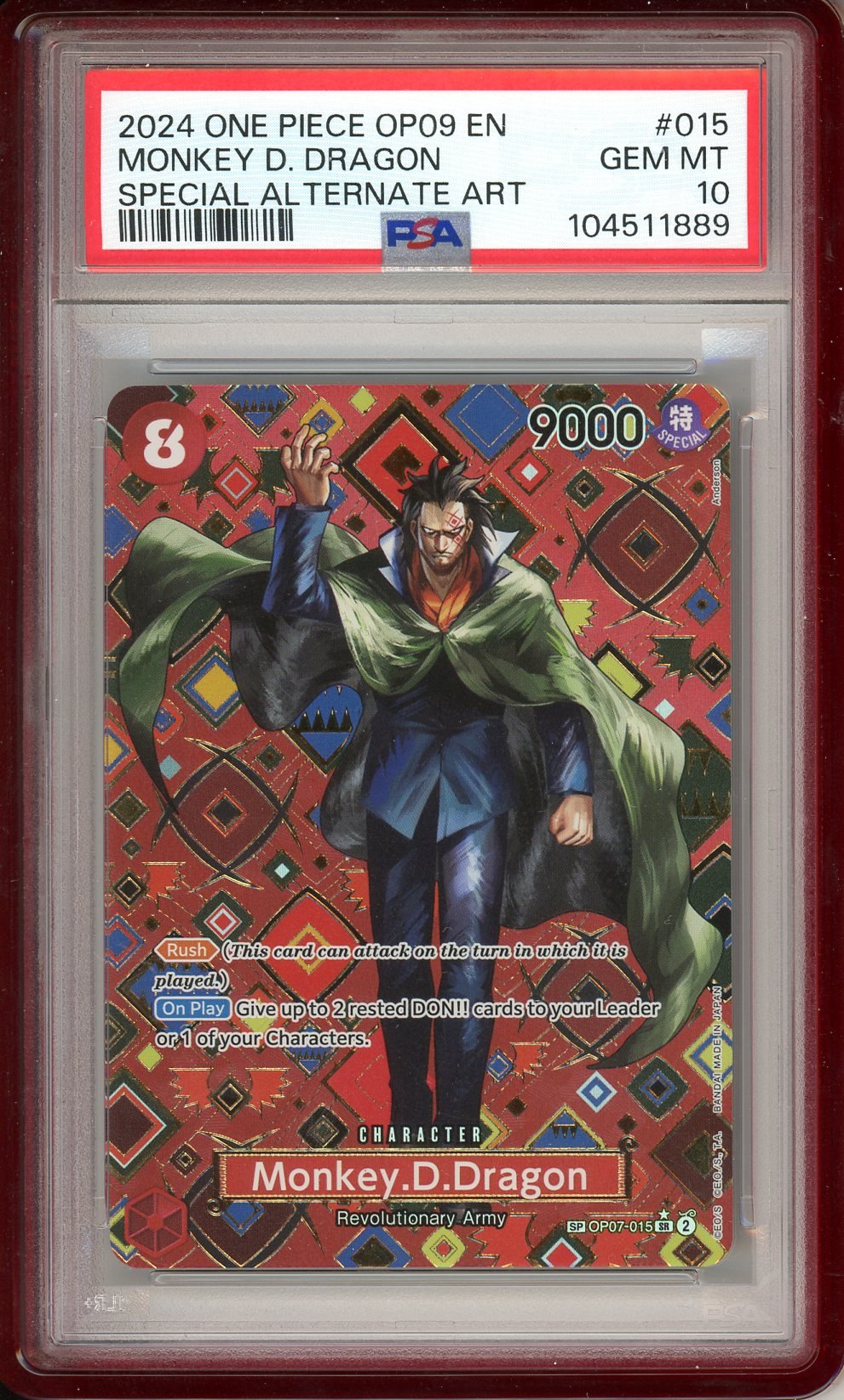 PSA 10 Monkey.D.Dragon 015 - EMPERORS IN THE NEW WORLD