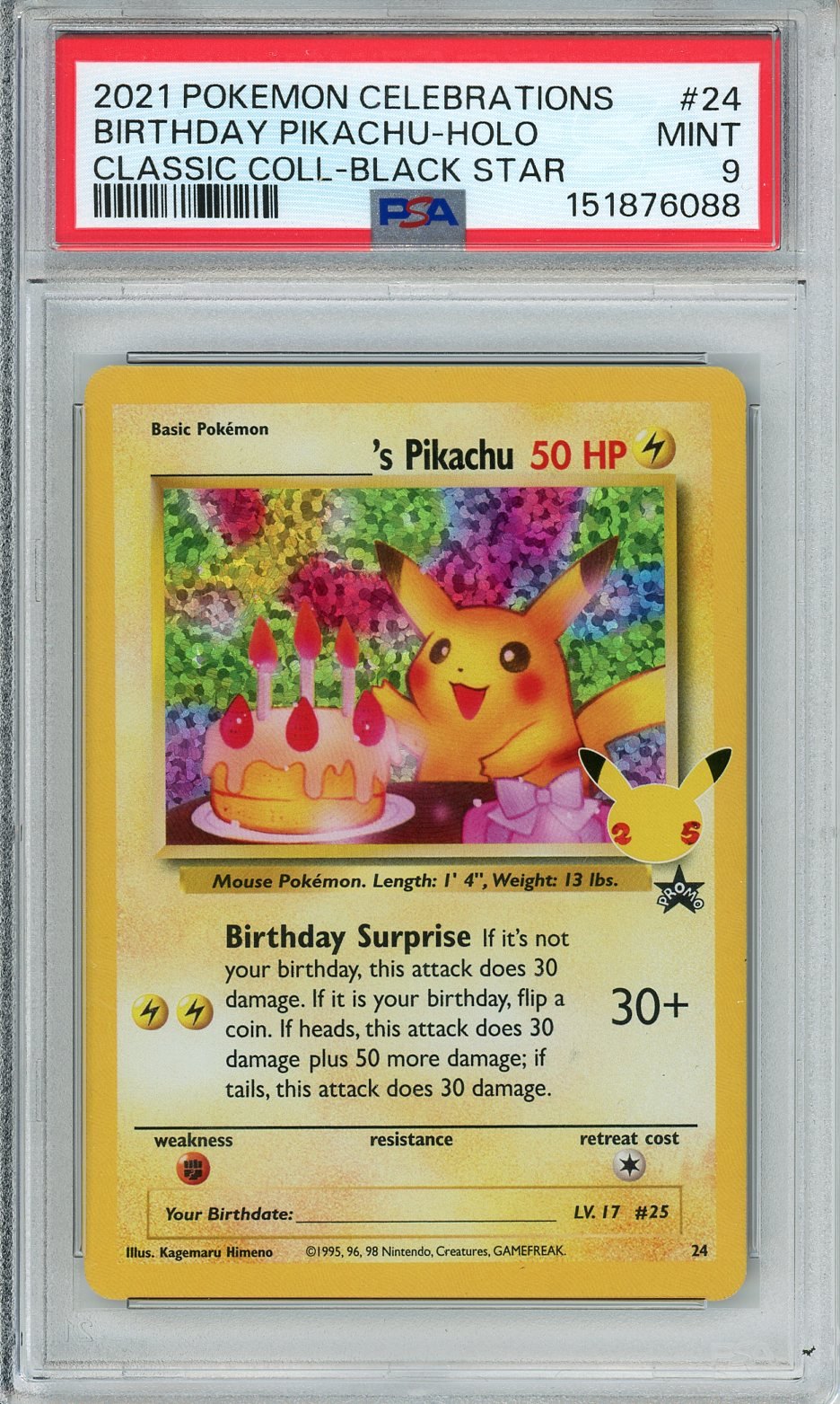 PSA 9 _____'s Pikachu 24 - Celebrations: Classic Collection