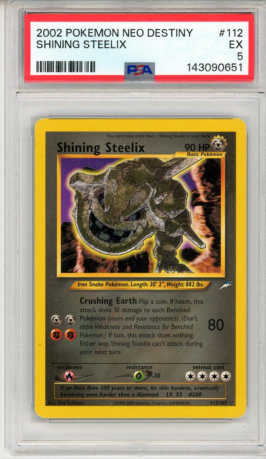 PSA 5 Shining Steelix 112/105 - Neo Destiny