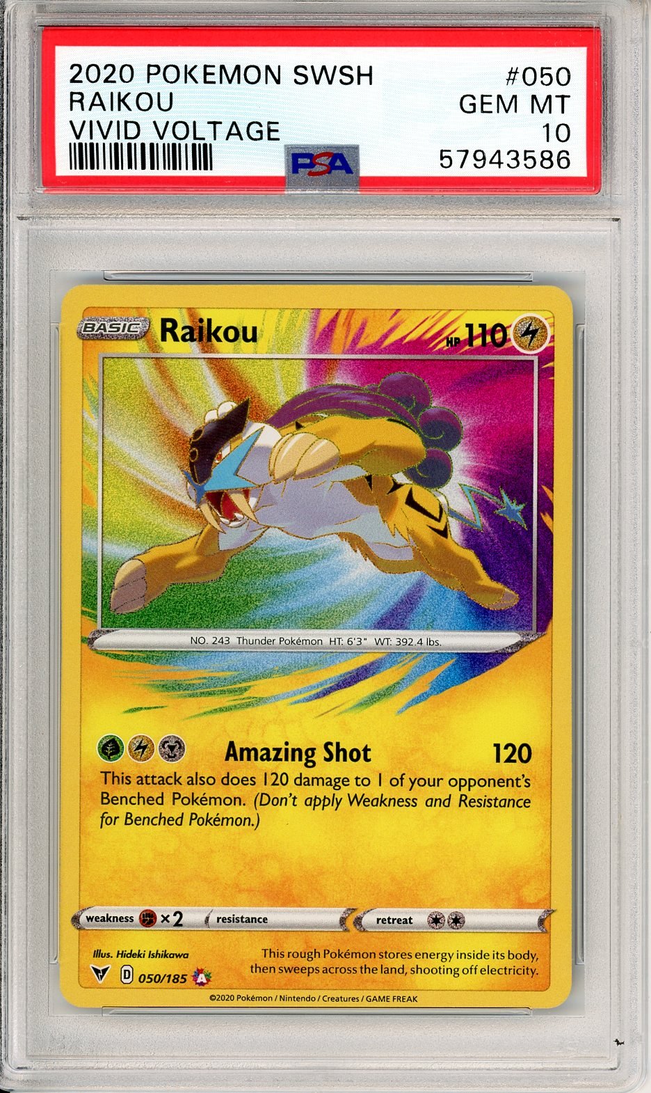 PSA 10 Raikou 050/185 - Vivid Voltage