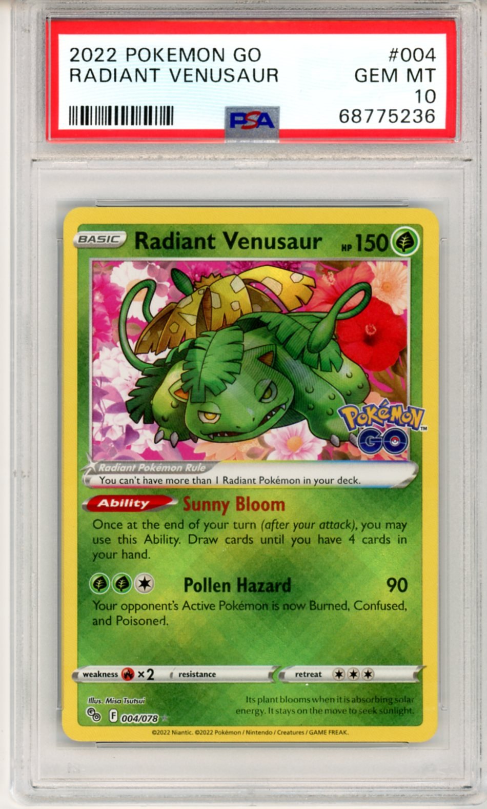 PSA 10 Radiant Venusaur 004/078 - Pokémon GO