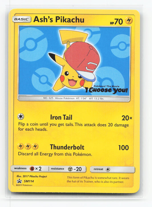 Ash's Pikachu SM114 - SM Black Star Promos