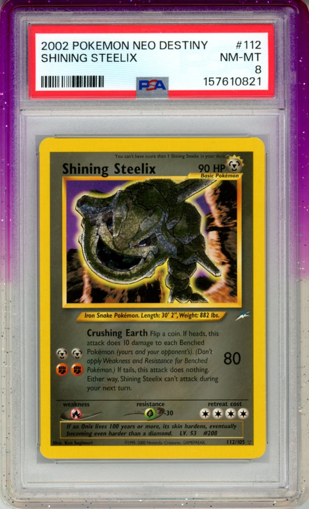 PSA 8 Shining Steelix 112/105 - Neo Destiny
