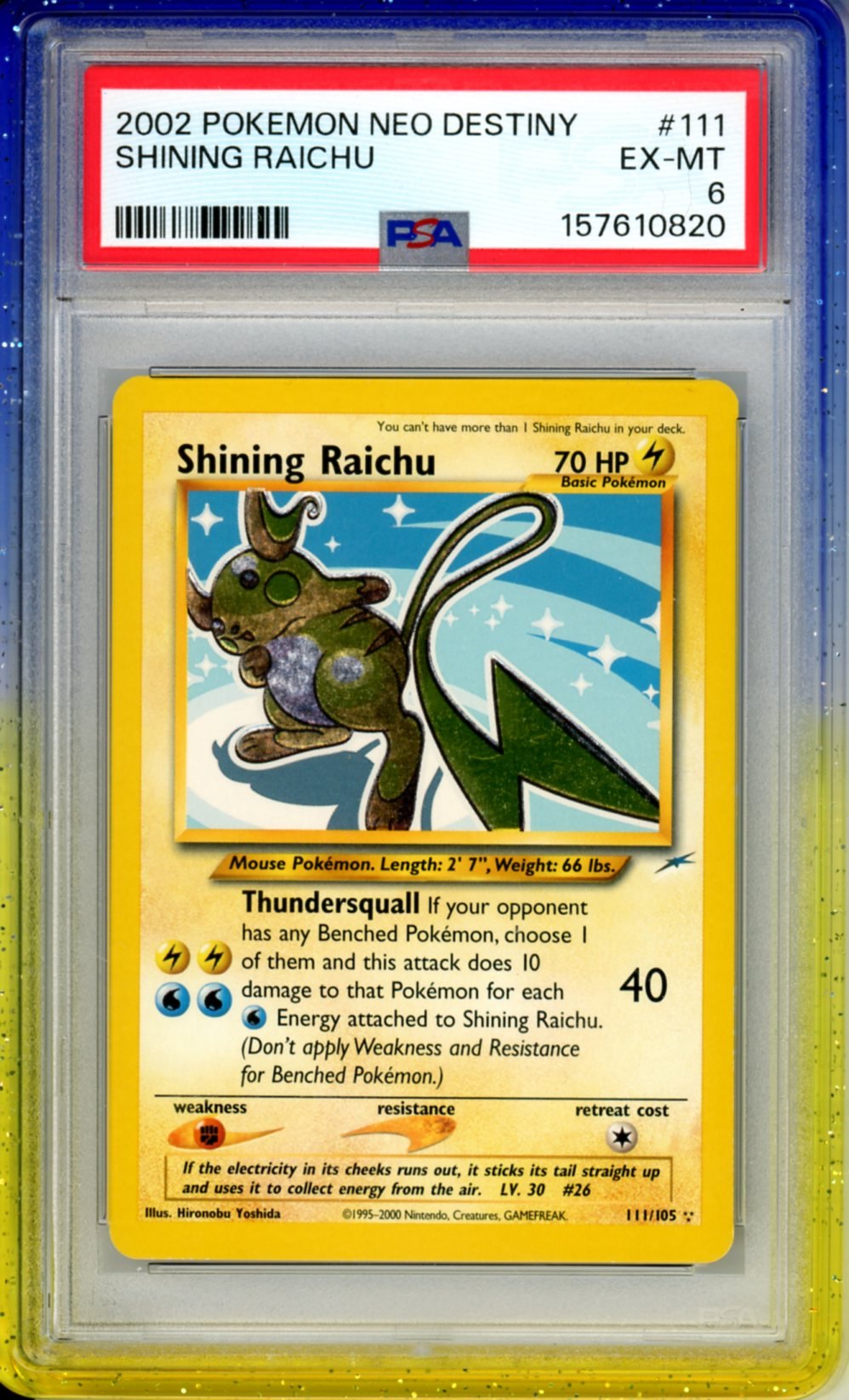 PSA 6 Shining Raichu 111/105 - Neo Destiny