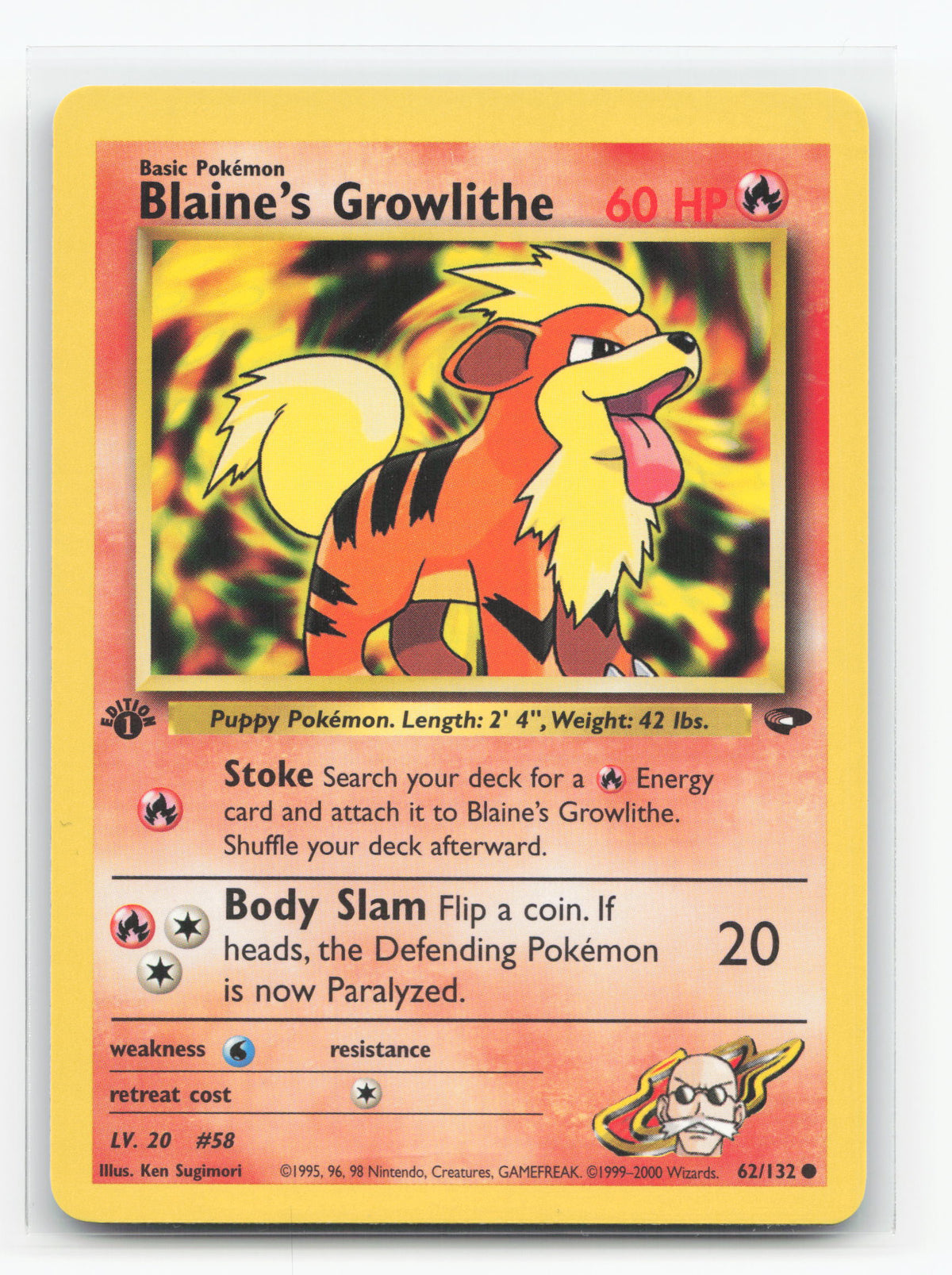 Blaine's Growlithe First Edition 62/132 - Gym Challenge
