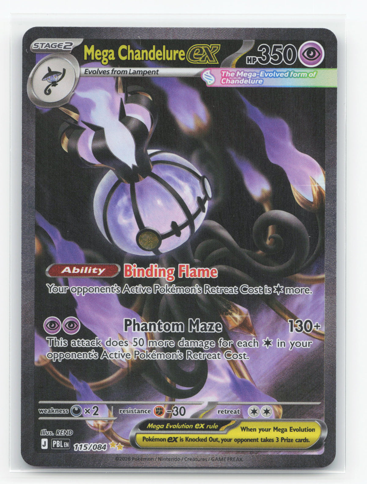 Mega Chandelure ex 115/084 - Pitch Black