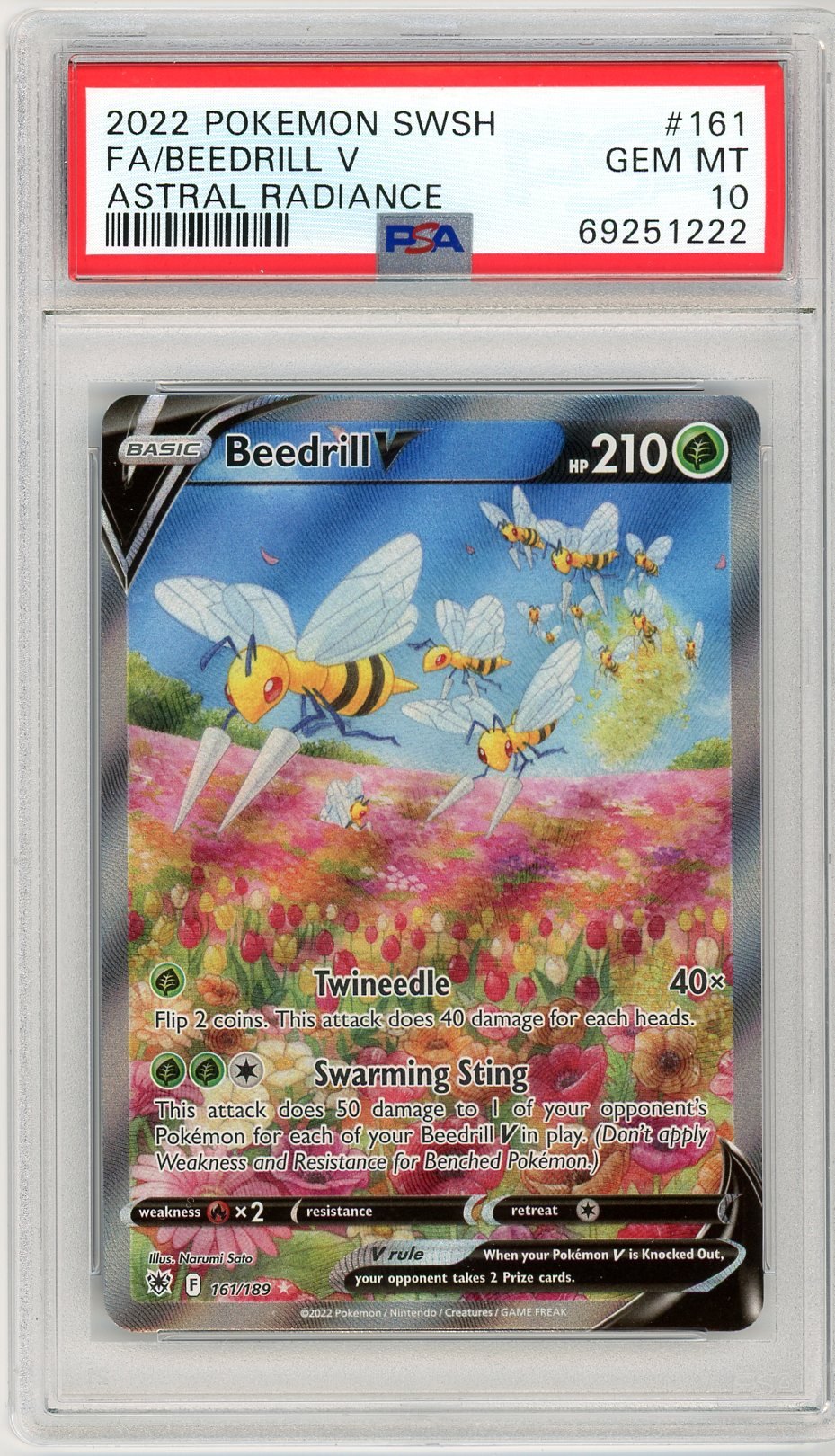 PSA 10 Beedrill V 161/189 - POKEMON SWORD & SHIELD ASTRAL RADIANCE