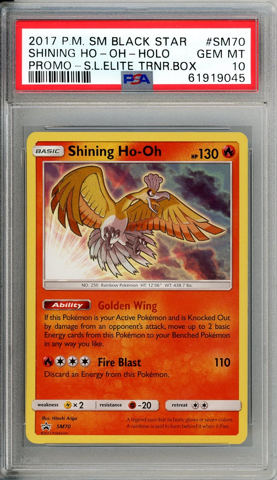 PSA 10 Shining Ho-Oh SM70 - SM Black Star Promos