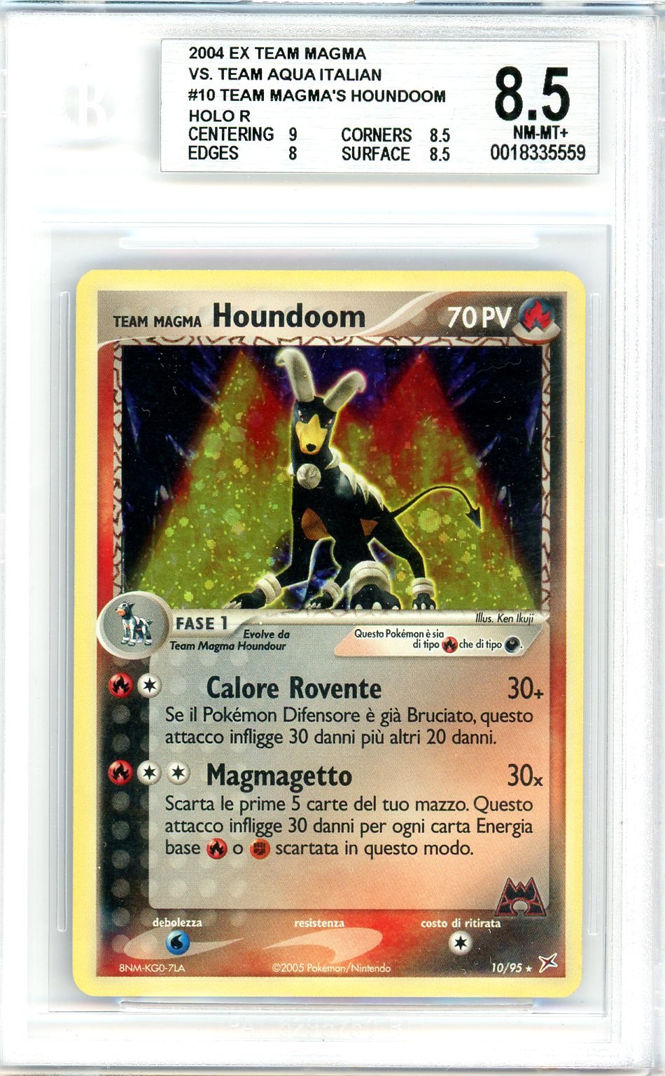 BGS 8.5 Team Magma's Houndoom (Italiensk) 10/95 - Team Magma vs Team Aqua