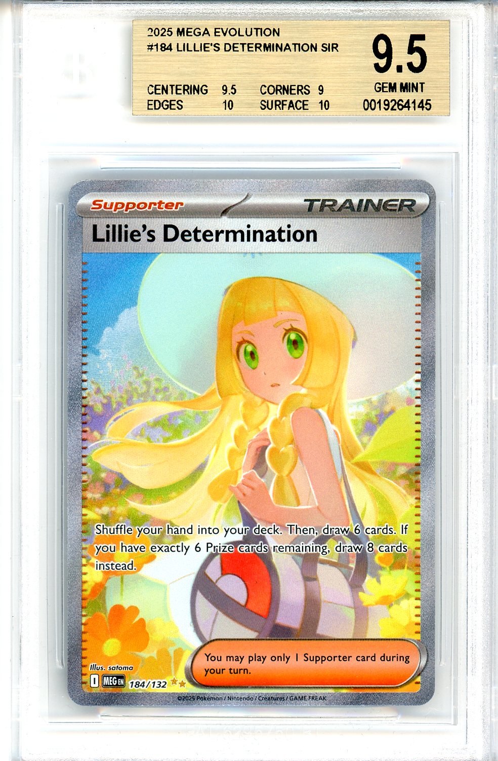 BGS 9.5 Lillie's Determination 184/132 - Mega Evolution